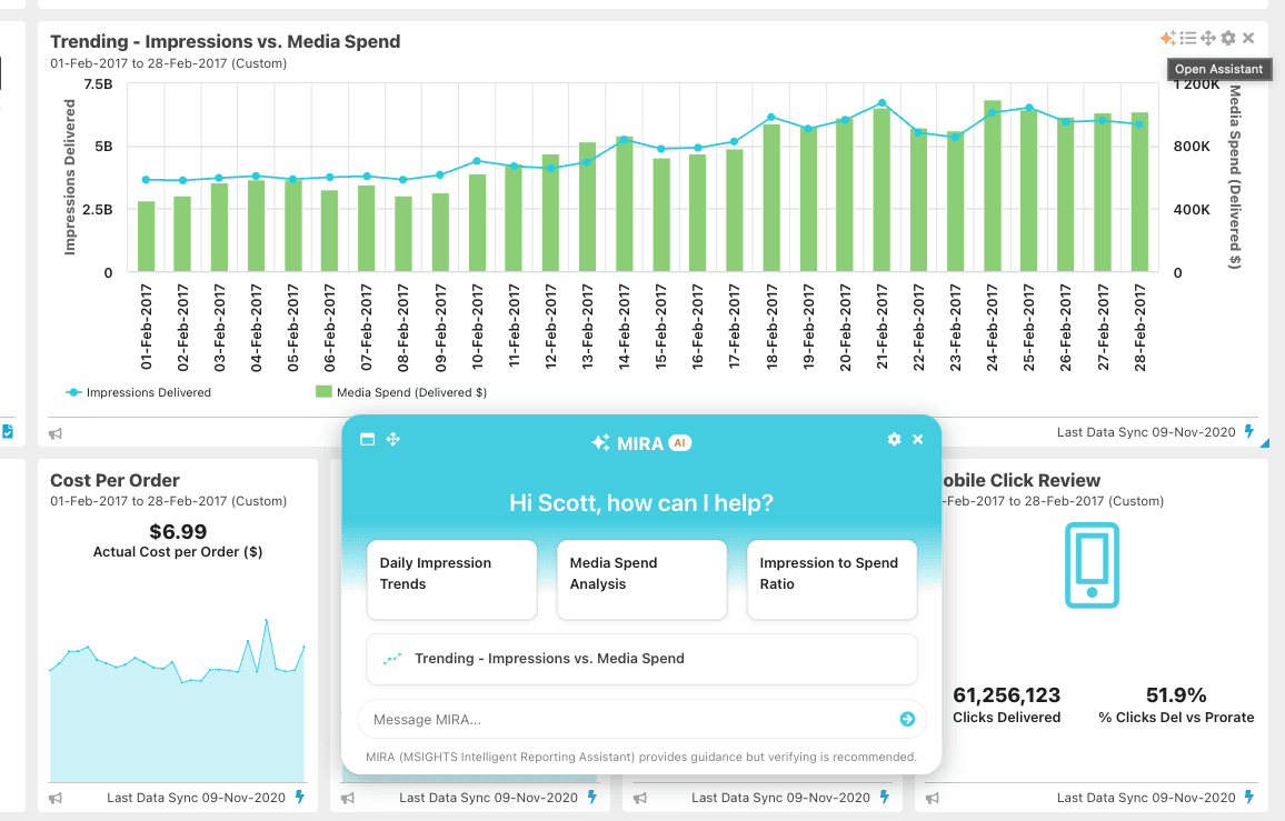 screenshot of report with date graph